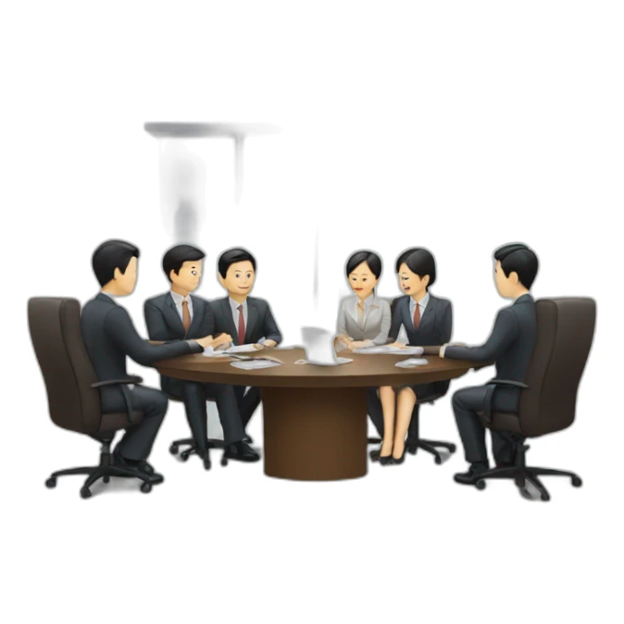 business meeting in asia sticker