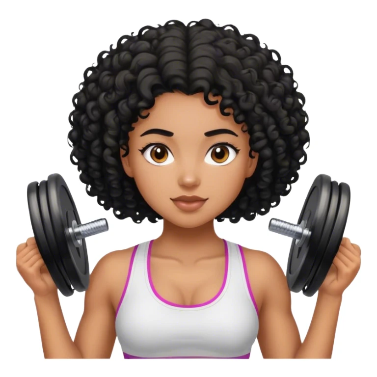 Mixraced girl with curly black hair at the gym sticker