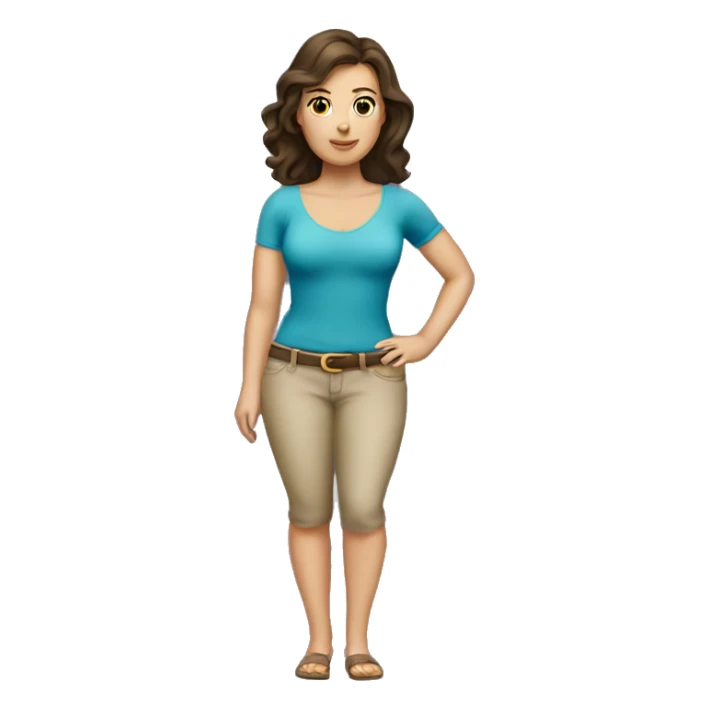 Caucasian brunette lady with disproportionately big hips  sticker