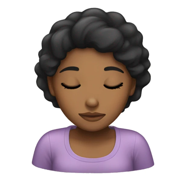 black hair girl sleeping sticker