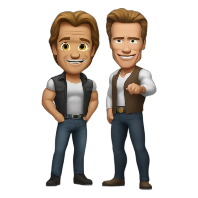 Hadi Choopan And Arnold Schwarzenegger in their prime time sticker