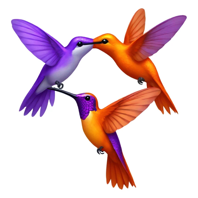 Orange Hummingbird and purple hummingbird sticker