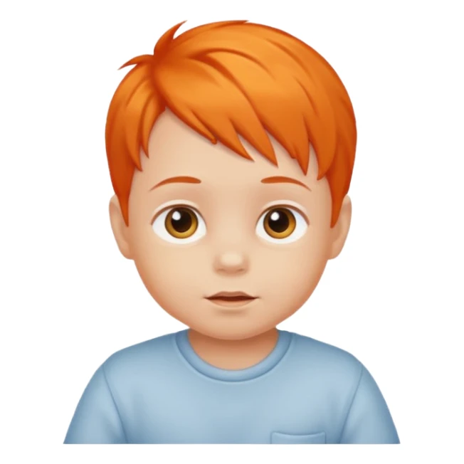 baby boy orange hair sticker