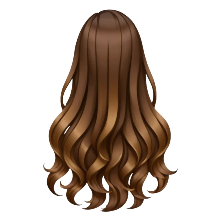 back view of long brown hair sticker