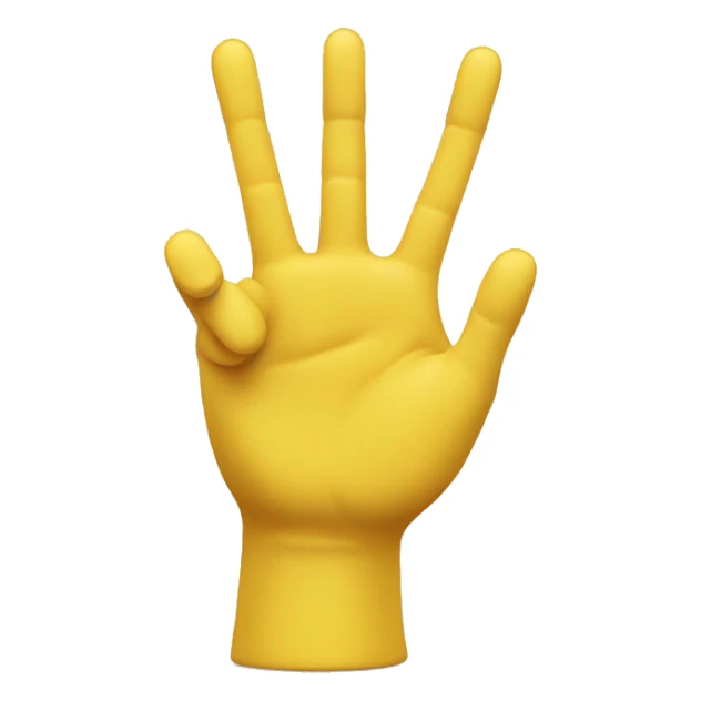 Three Fingers Splayed up in yellow color sticker