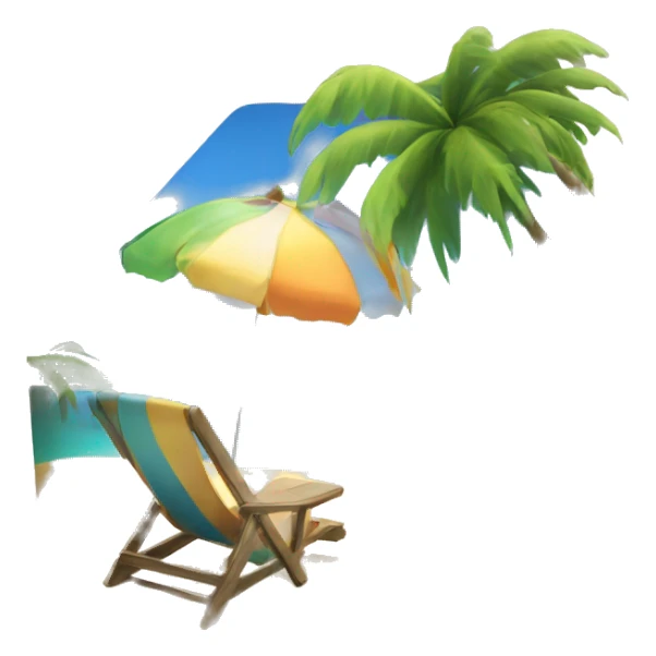 Email message with picture with beach and palm  sticker