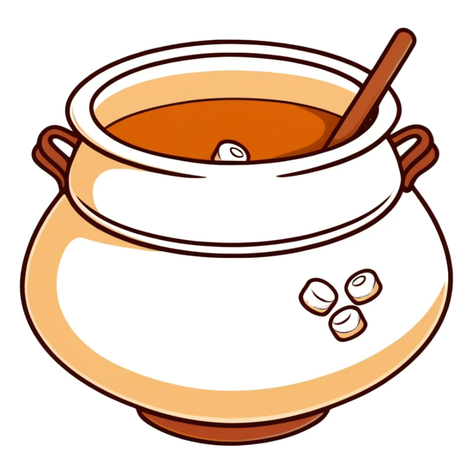 brown earthen matka pot filled with white rasgulla sweets sticker