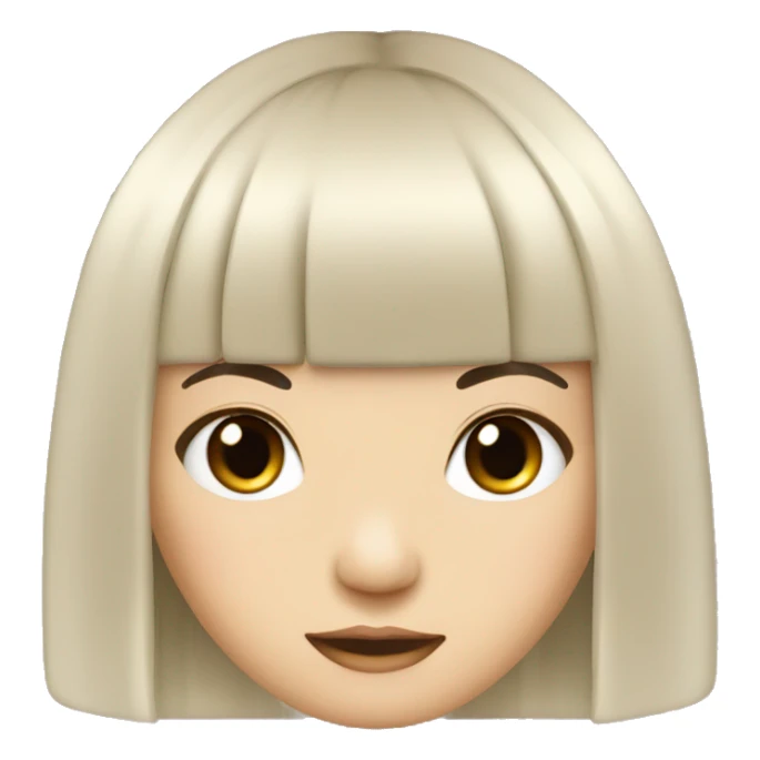 a cute Chinese girl with black hair and curtain bangs sticker