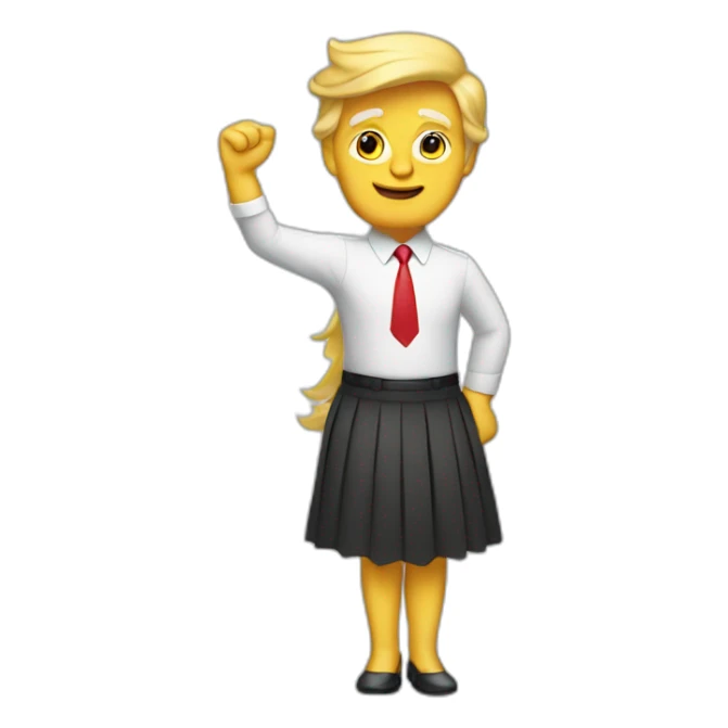 Trump wearing a skirt waving sticker