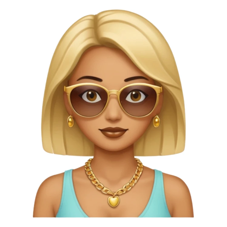 woman with sunglasses and necklace sticker