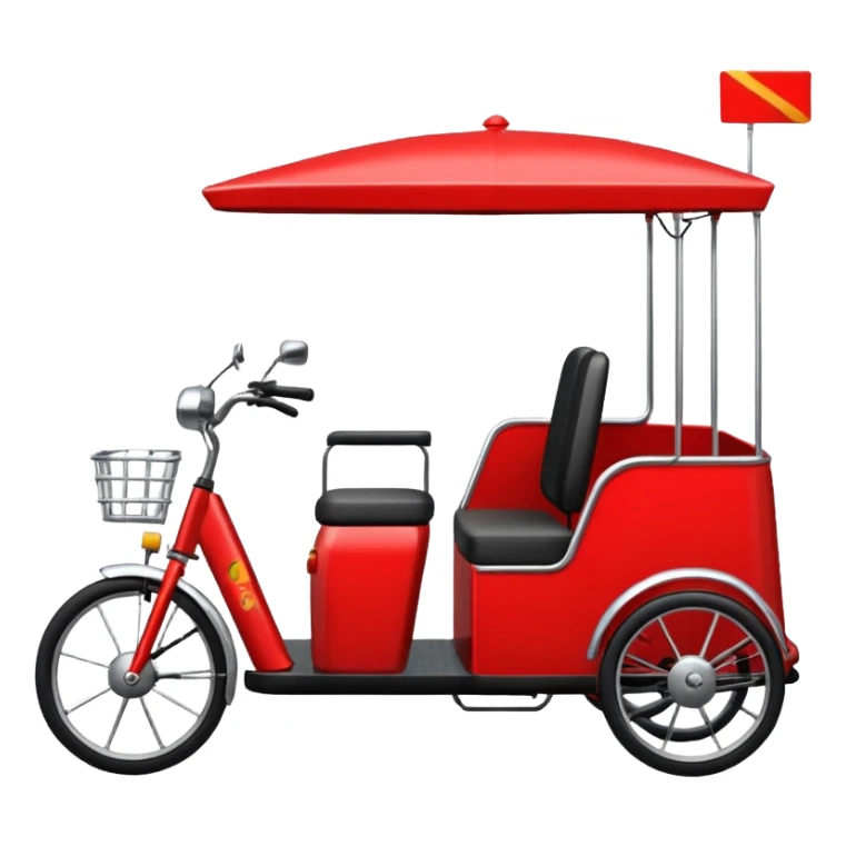generate an ios genmoji of an e rickshaw red sticker