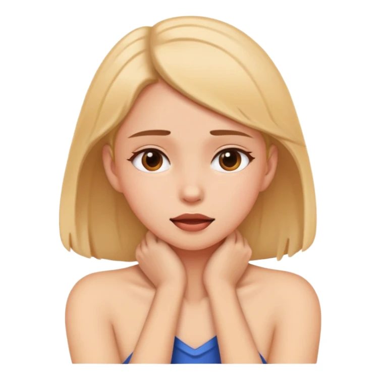 a girl grabbing her neck  sticker