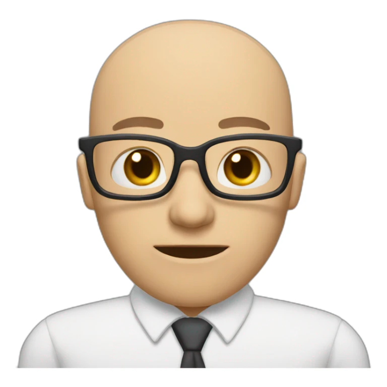 bald teacher no glasses large mouth no mustache angry sticker