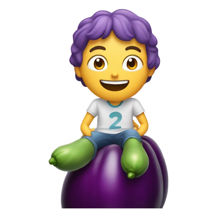 person riding an eggplant sticker