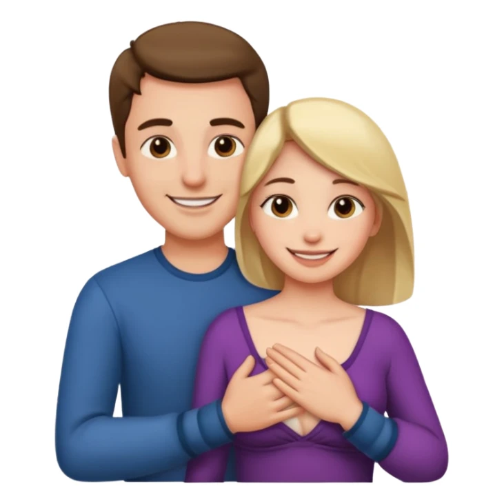 L'homme touche la poitrinne de la femme  sticker