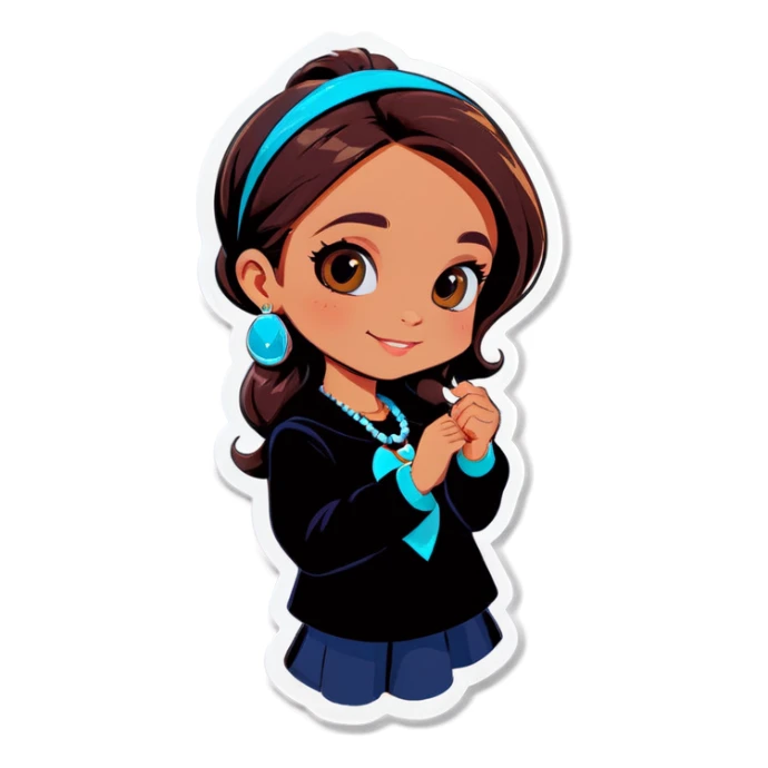 girl in jewelry outdoors sticker