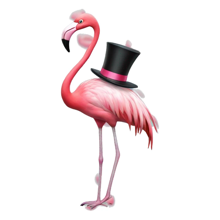 flamingo with tail shoes and top hat sticker
