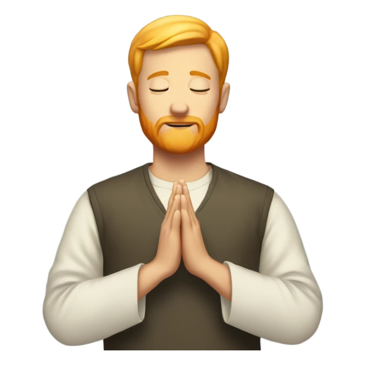 man with orange beard and short blond hair as he praying  sticker