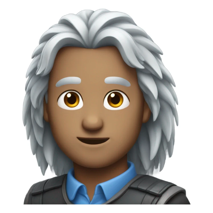 Hot Dad blue eyes long gray feathered hair sticker