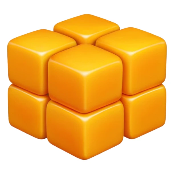 flat minimal mango cubes arranged in a grid, bright yellow-orange, isolated, no face, no background, not cartoon sticker
