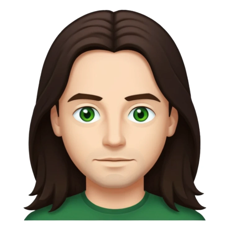 James Shaffer (b.1970) with long dark brown hair sticker