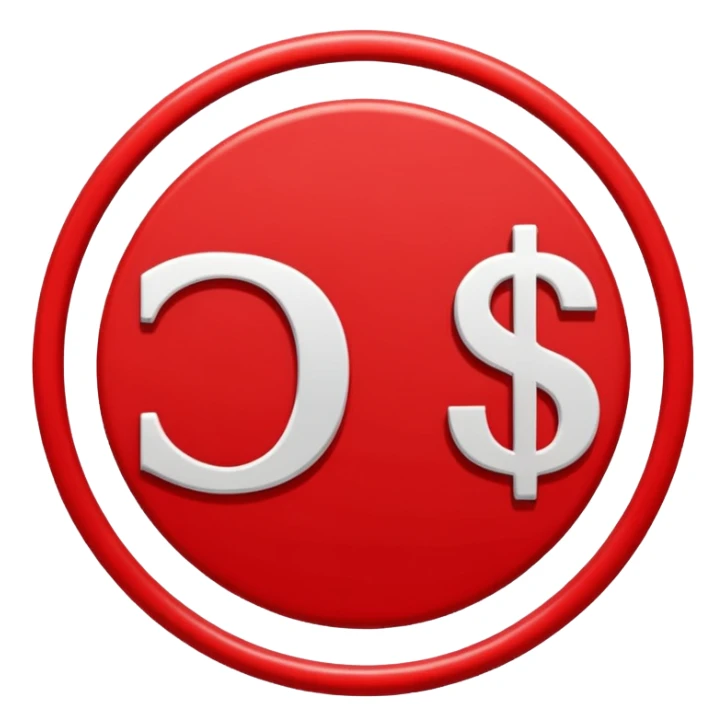 no money sign, red circle with line over dollar sign, no text sticker
