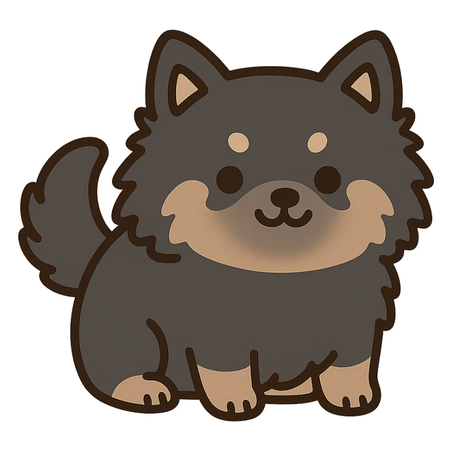 pusheen-style finnish lapphund puppy sticker