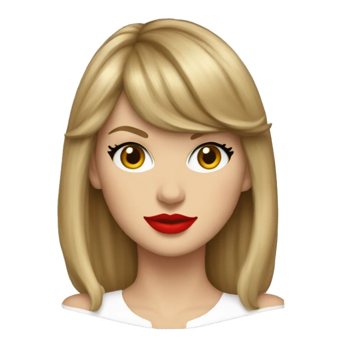 Taylor Swift with a red era outfit sticker