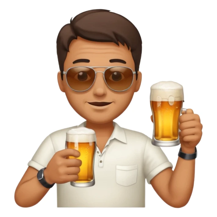 drunk man with a glass of beer sticker
