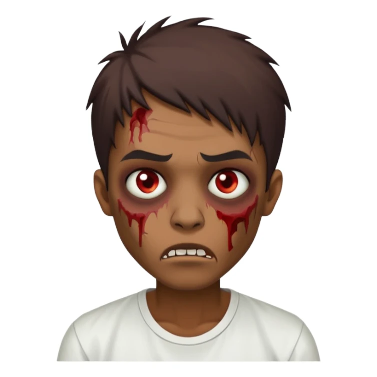 a zombie bronw emo man hard opium with white shirt sticker