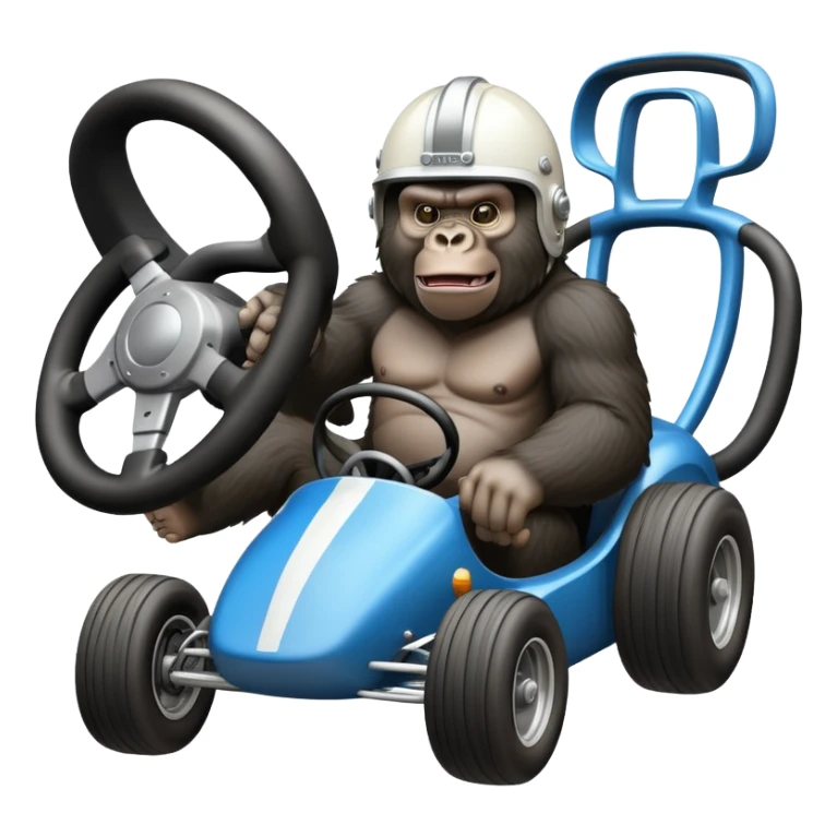 king kong gorilla racetrack a car with helme sticker