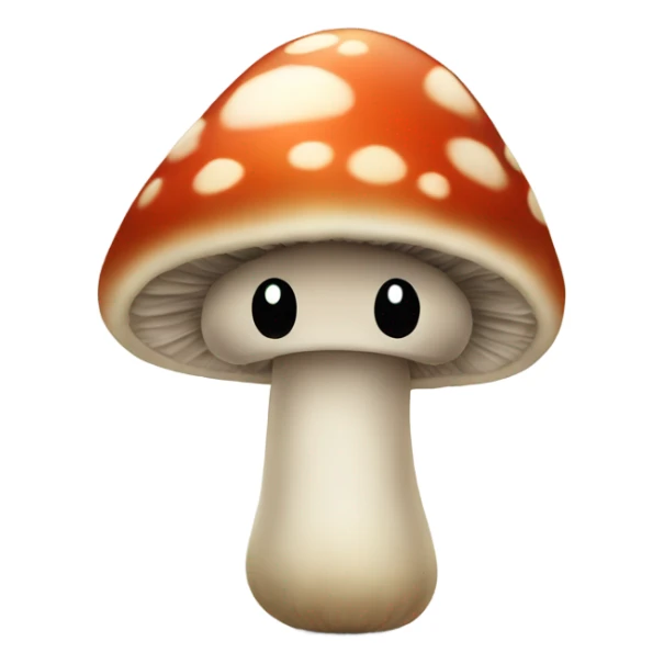 Mushroom wit arms and legs and a face sticker