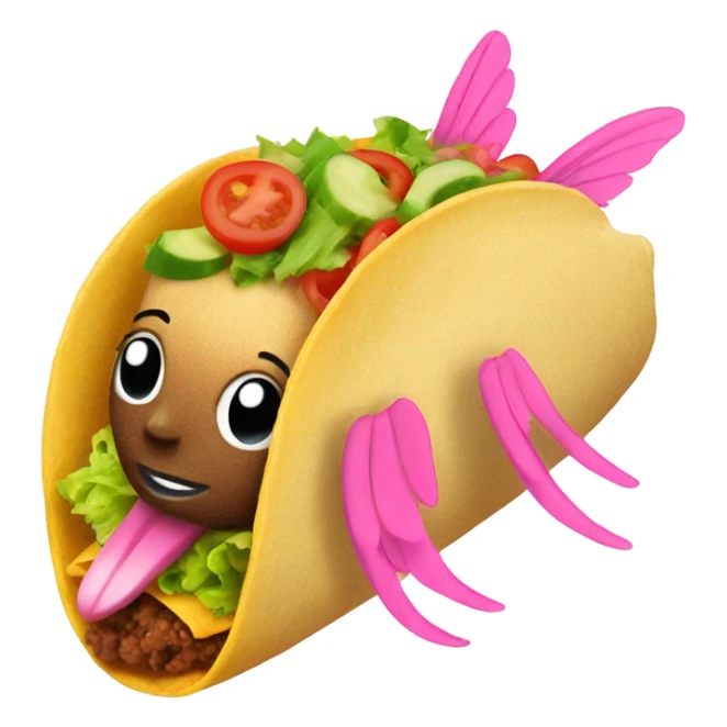 Taco with pink wings and green boots sticker