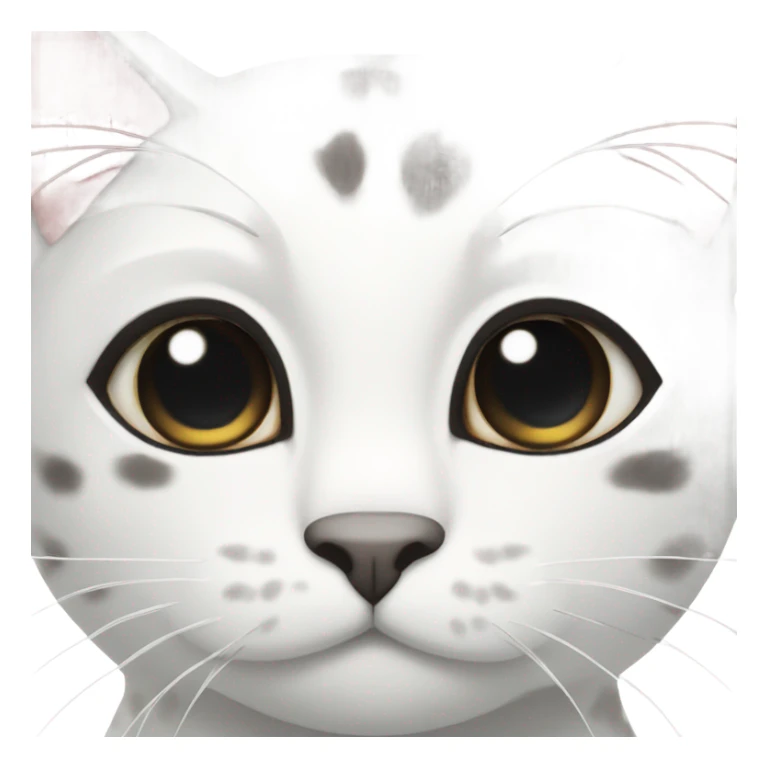 A white cat named suki with black spots sticker
