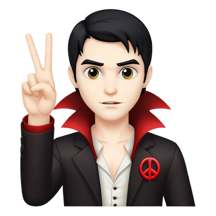 Black Vampire holding up the peace sign  sticker