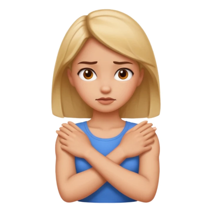 A girl mad with her arms crossed in her neck  sticker