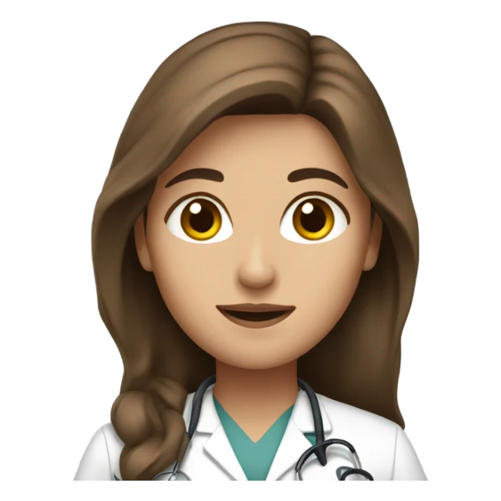Long brown hair female doctor sticker