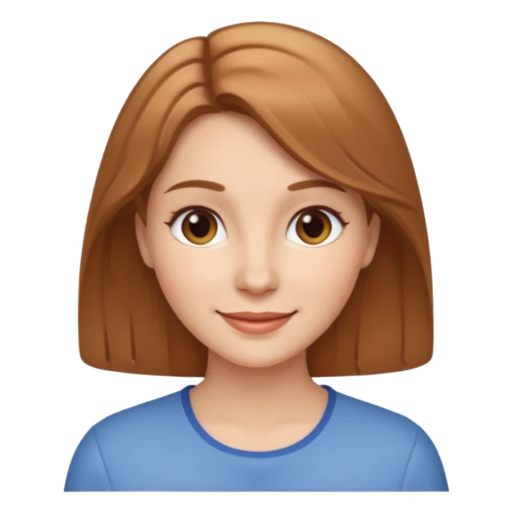 white woman with light brown hair smiling sticker
