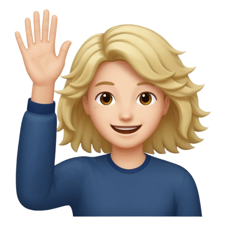 flicking hair emoji with hand sticker