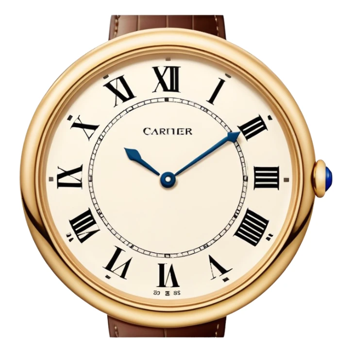 Cartier watch, crisp, luxury timepiece, precise, iOS Apple emoji style sticker