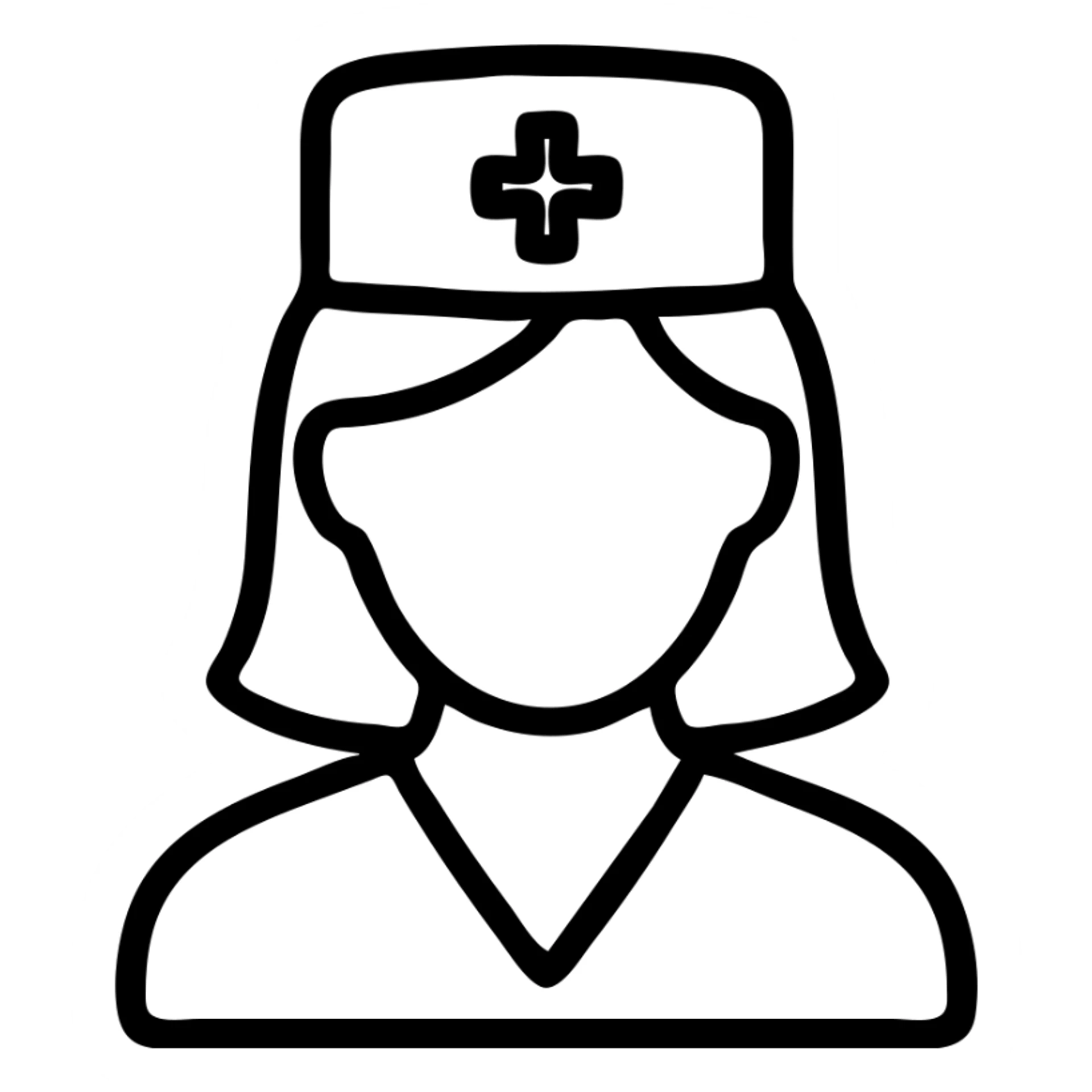 Female nurse with medical cap sticker