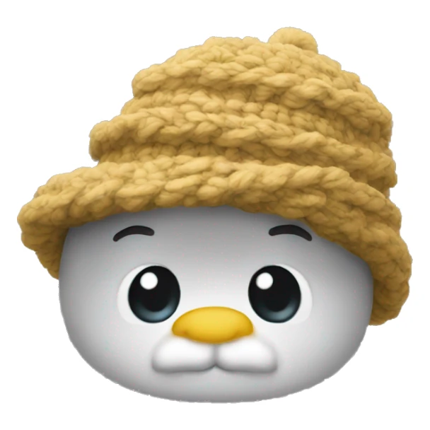 Calvo con gorro de lana gordo sticker