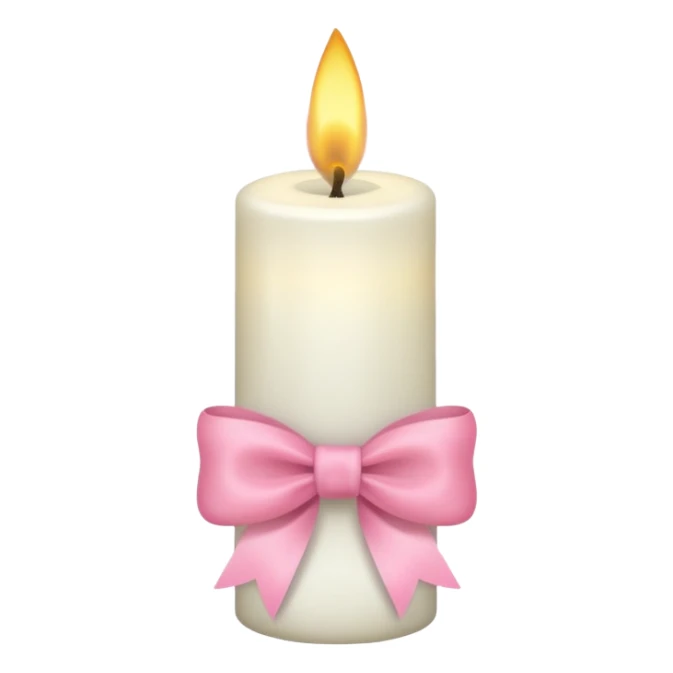 Weiße Kerze mit rosa Schleife  sticker