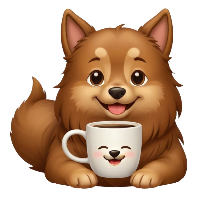 Dog waking up to coffee saying good morning sticker