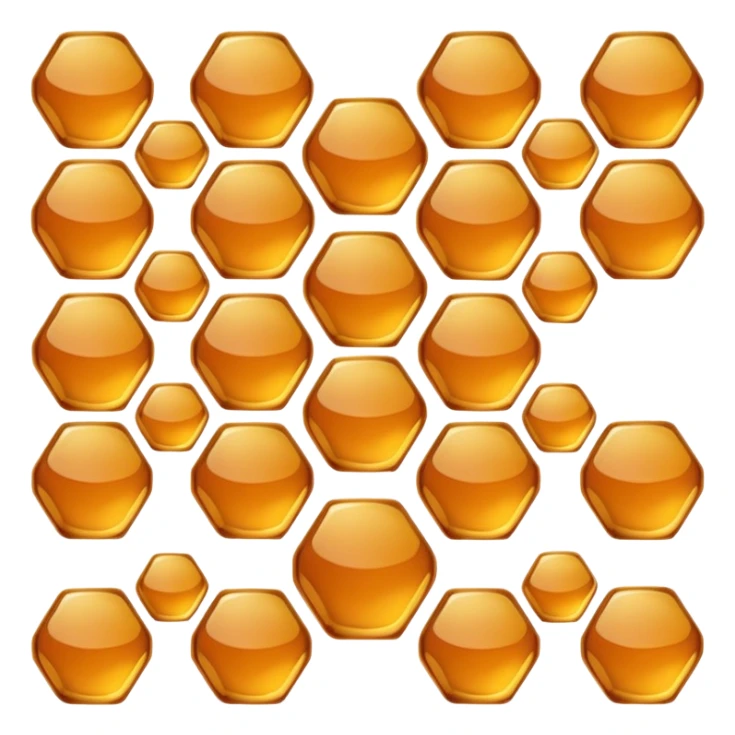 A natural honeycomb panel filled with amber honey. sticker