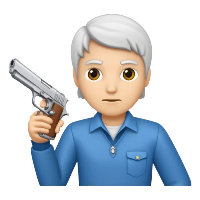 Un persona Blanco una gora de lado y una pistola sticker