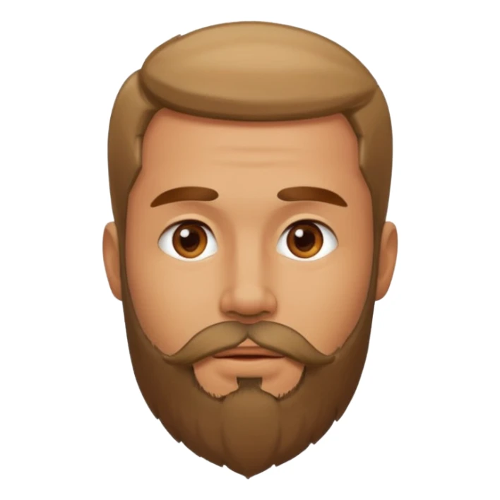 Cara de un hombre con barba y  besitos en la frente  sticker