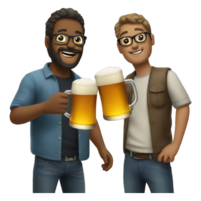 two people clinking glasses of beer sticker