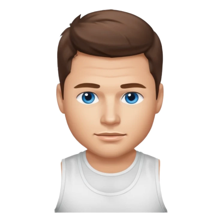 Nick Lachey blue eyes, brown hair, white tank top sticker