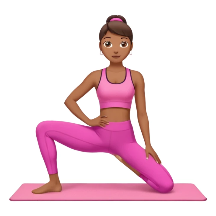 medium-skinned woman doing Pilates in pink sportswear sticker